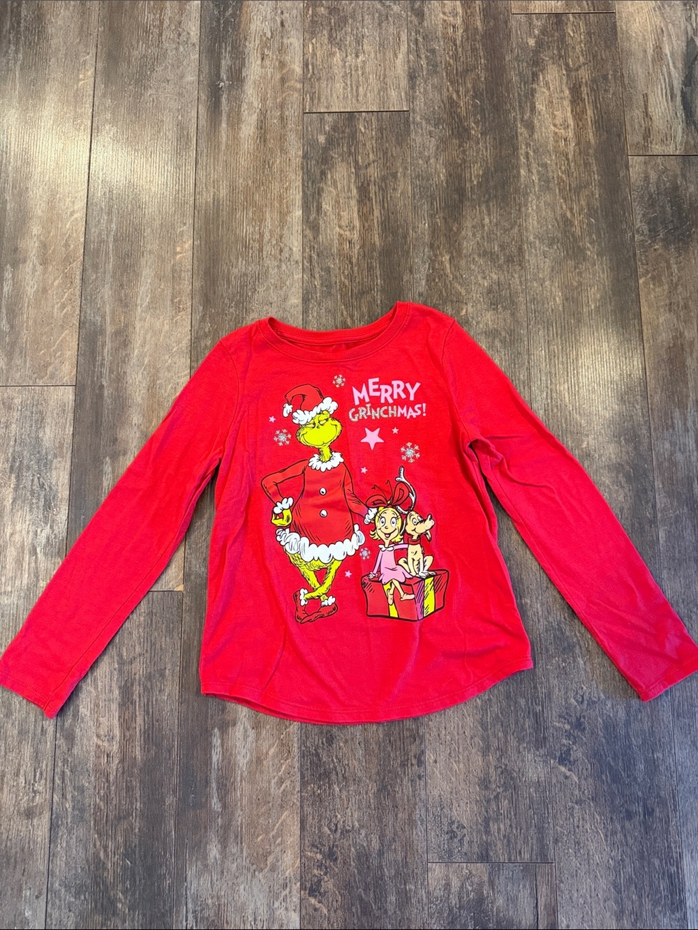jumping beans Red 'Merry Grinchmas' Long Sleeve Kids Holiday Shirt